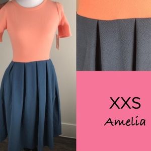 XXS Blue and Sorbet Amelia Dress with Pockets.